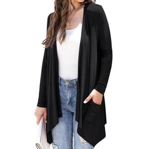 Womens Black Cardigan With Pockets Small Lightweight Sweater Fall Fashion Trends